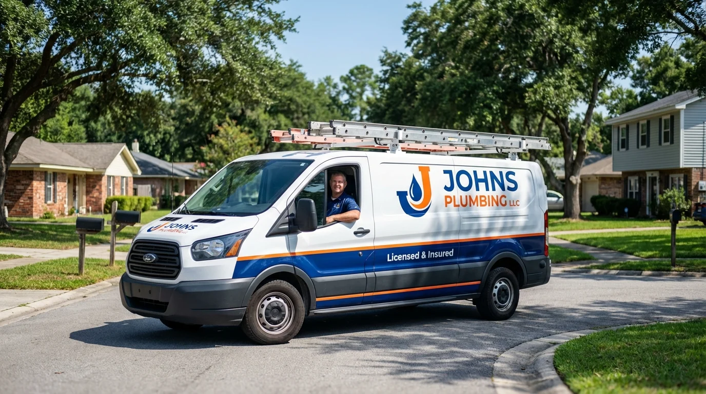 Johns Plumbing LLC service van in Lead, SD