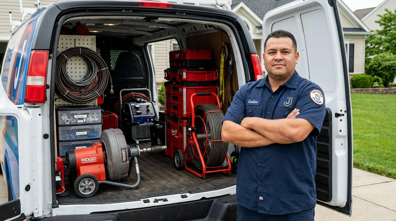 Professional drain cleaning equipment and Johns Plumbing LLC plumber in Lead