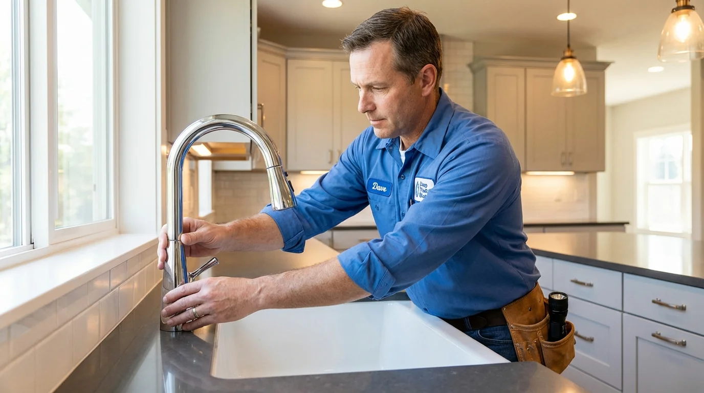 Kitchen faucet installation by Johns Plumbing LLC in Lead